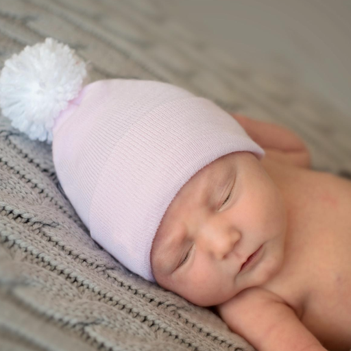 Ilybean Pink Hat with White Pom Pom