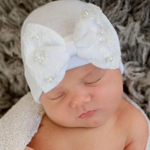 Ilybean Pearl & Lace Bow Hat