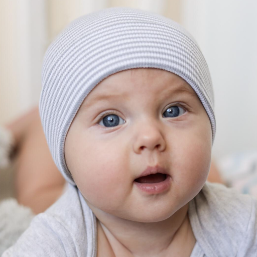 Ilybean Gray Striped Hat - NB