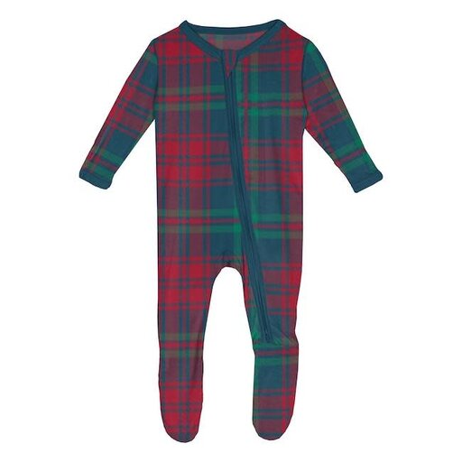 Kickee Pants Print Footie with 2 Way Zipper