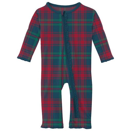 Kickee Pants Print Muffin Ruffle Coverall with 2 Way Zipper