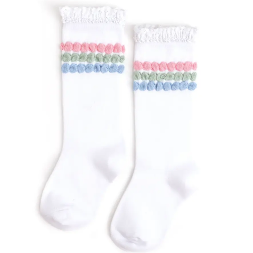 Little Stocking Co. Winter Bubble Lace Top Knee High Socks