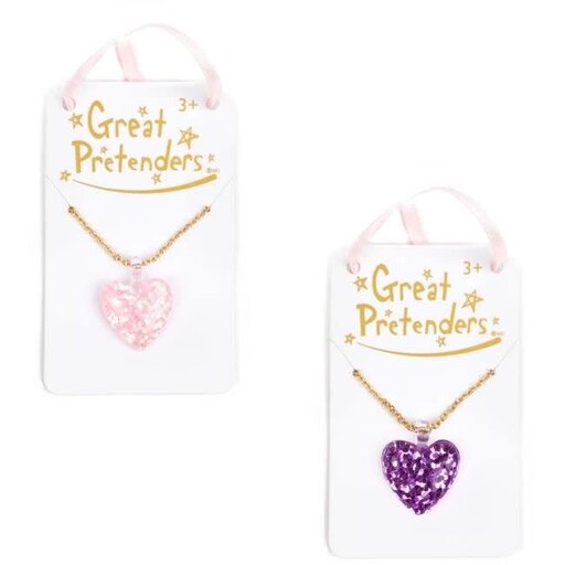 Great Pretenders Boutique Glitter Heart Necklace