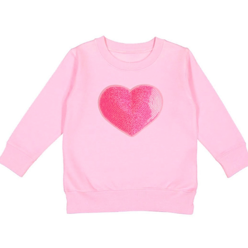 Sweet Wink Heart Sequin Patch Valentine's Day Sweatshirt