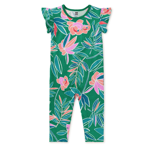 Tea Ruffle Sleeve Pocket Romper