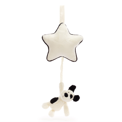 Jellycat Bashful Black & Cream Puppy Musical Pull