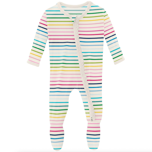 Kickee Pants Print Muffin Ruffle Footie With Zipper