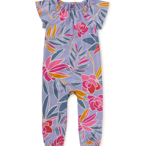 Tea Flutter Sleeve Baby Romper