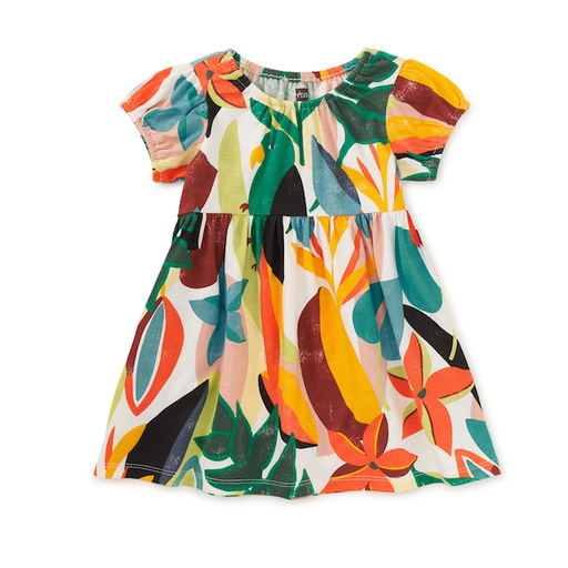 Tea Puff Sleeve Empire Dress