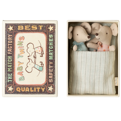 Maileg Twins, Baby Mice in Matchbox