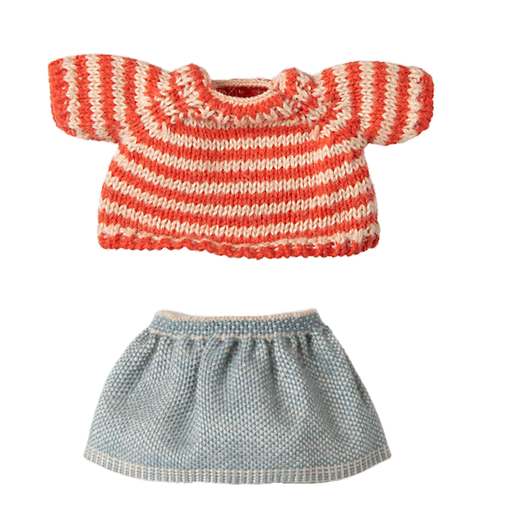 Maileg Knitted Sweater and Skirt, Big Sister Mouse