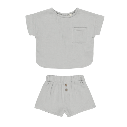 Quincy Mae Woven Boxy Top + Short Set