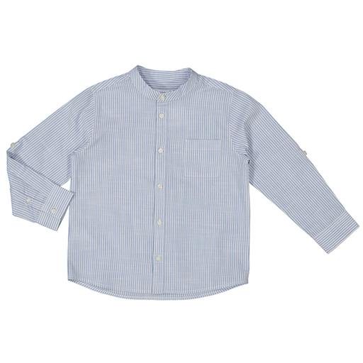Mayoral USA Long Sleeve Striped Mandarin Collar Shirt
