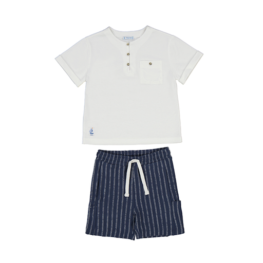 Mayoral USA Boy Striped Shorts and T-Shirt Set