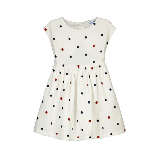 Mayoral USA Embroidered Polka Dot Dress
