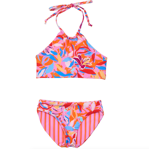 Blooming Sunset Sustainable Reversible Halter Bikini