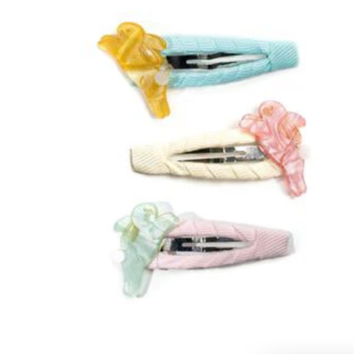 Lilies & Roses Hop Bunnies Satin Pastel Snap Clips