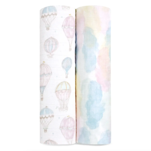 Aden + Anais Organic Muslin Swaddles in Above the Clouds 2 Pack
