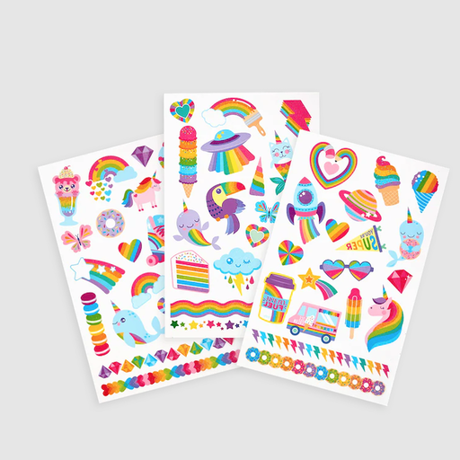 Ooly Tattoo Palooza Temporary Glitter Tattoo: Over the Rainbow