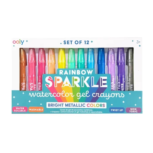 Only Rainbow Sparkle Metallic Watercolor Gel Crayons - Set of 12
