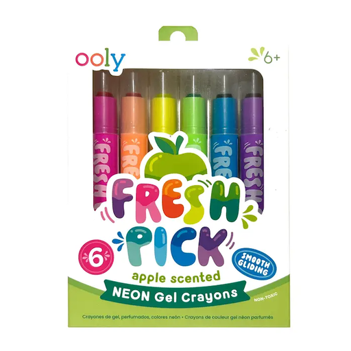 Ooly Fresh Pick Apple Scented Gel Crayons - Set of 6
