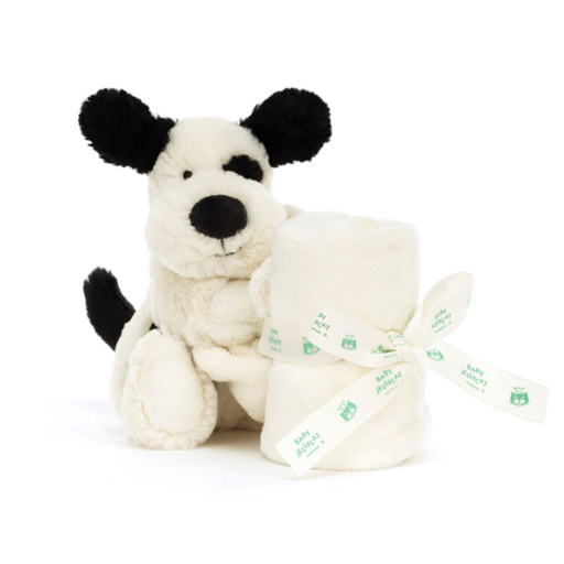 Jellycat Bashful Black & Cream Puppy Soother