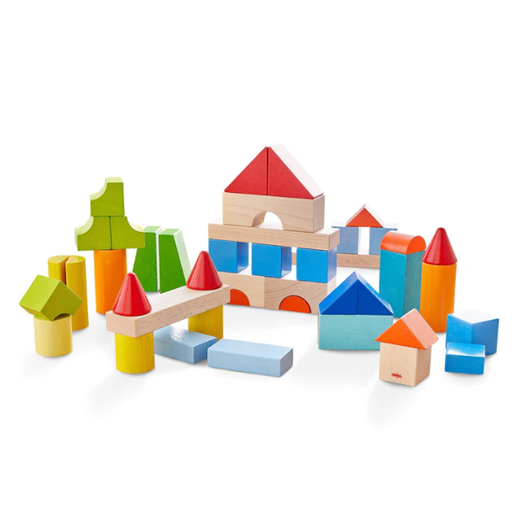 Haba Colored Wooden Building Blocks - 46 Piece Set