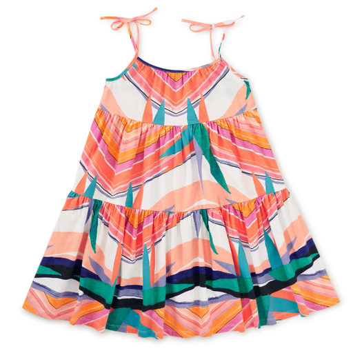 Tea Tie Shoulder Tiered Dress