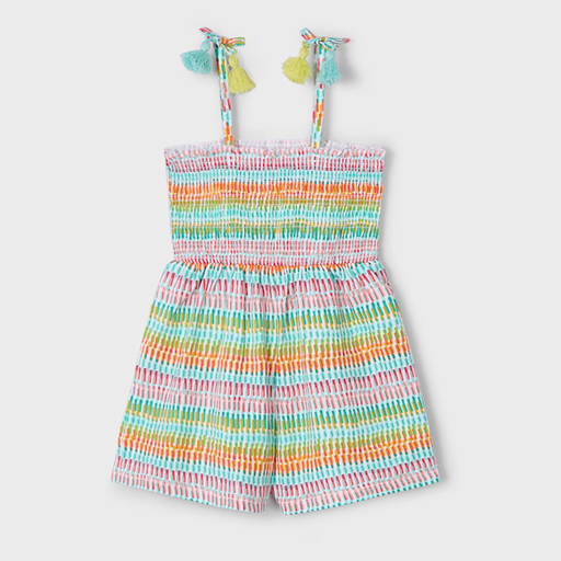 Mayoral USA Printed Smocked Romper