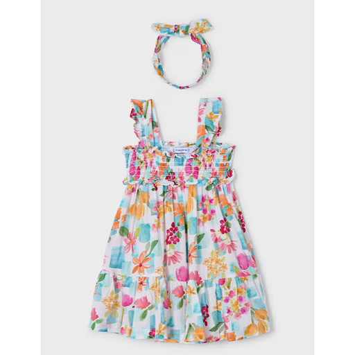 Mayoral USA Girl Printed Dress with Headband