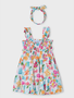 Mayoral USA Girl Printed Dress with Headband