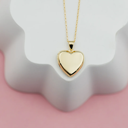 Cherished Moments, LLC 14K Gold-Plated Children's Heart Locket Necklace