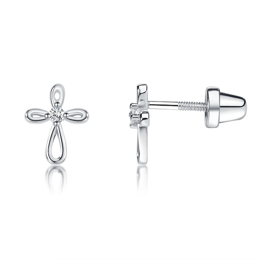 Cherished Moments, LLC Sterling Silver Infinity Cross Earrings