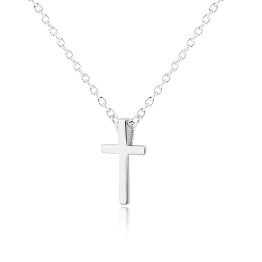 Cherished Moments, LLC Sterling Silver Dainty Cross Charm Necklace