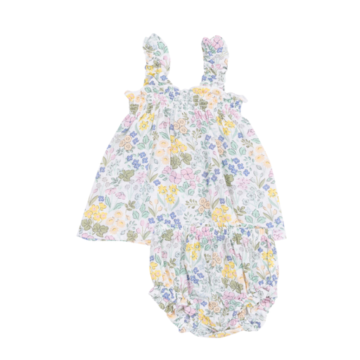 Angel Dear Samantha Floral Ruffly Strap Top And Bloomer Set
