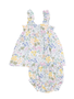 Angel Dear Samantha Floral Ruffly Strap Top And Bloomer Set