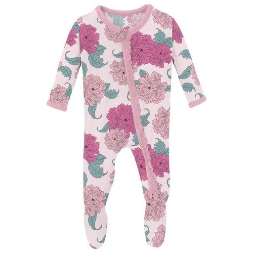 Kickee Pants Print Muffin Ruffle Footie with 2 Way Zipper
