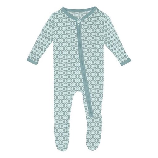 Kickee Pants Print Footie with 2 Way Zipper