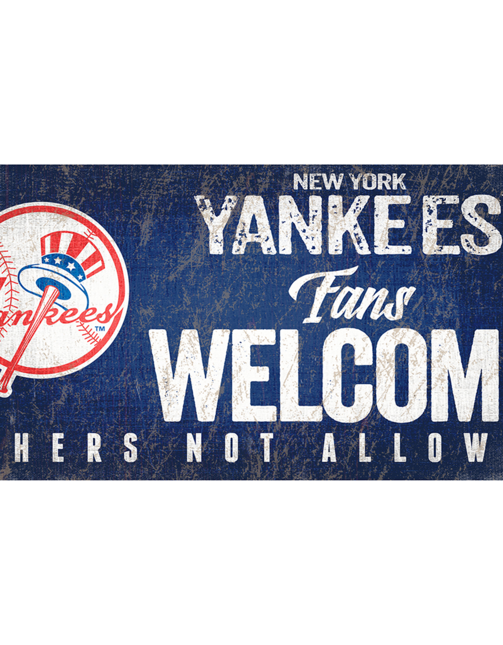 FAN CREATIONS New York Yankees Fans Welcome Wood Sign