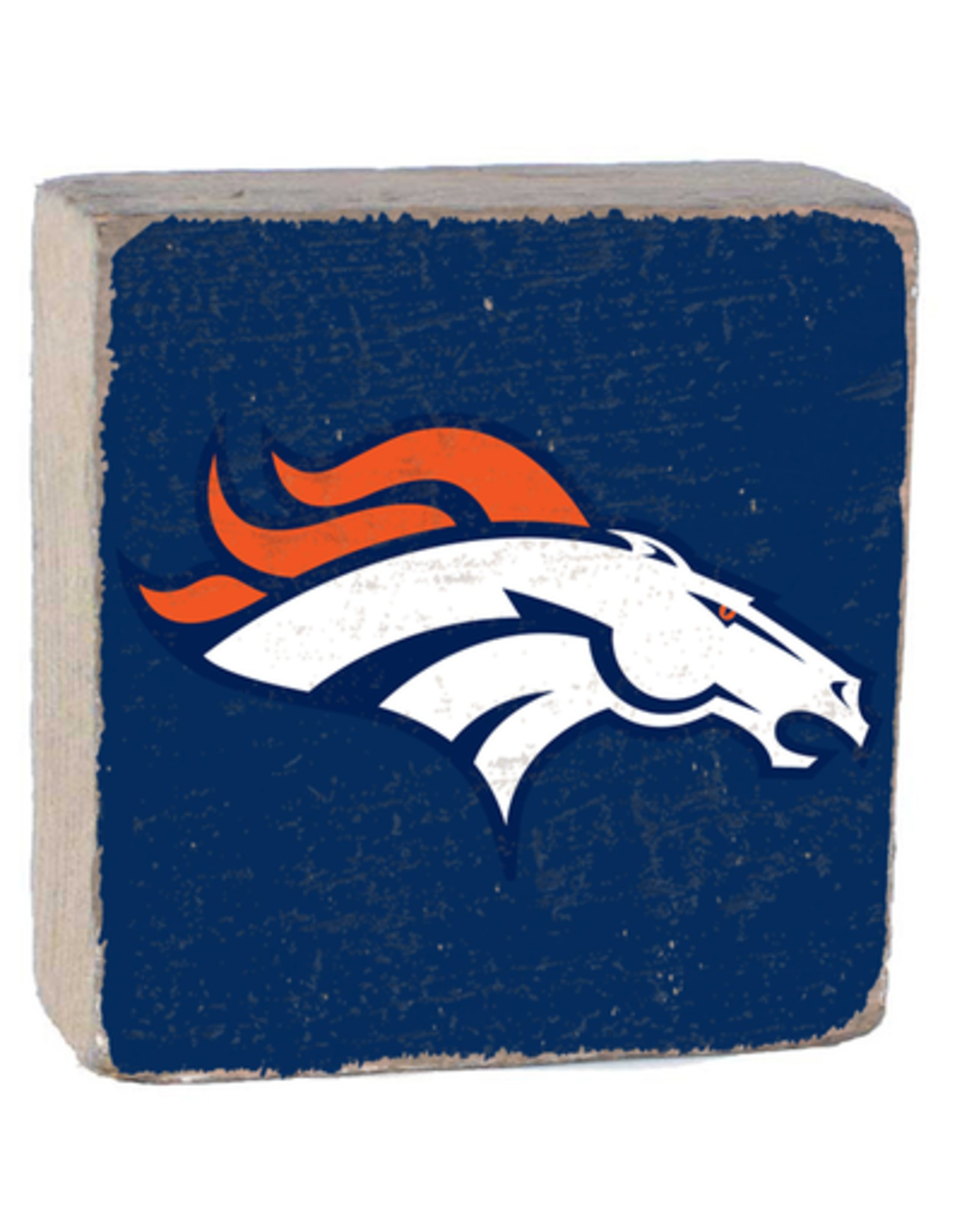 RUSTIC MARLIN Broncos Rustic Wood Team Block