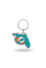 RICO INDUSTRIES Miami Dolphins State Shaped Key Ring