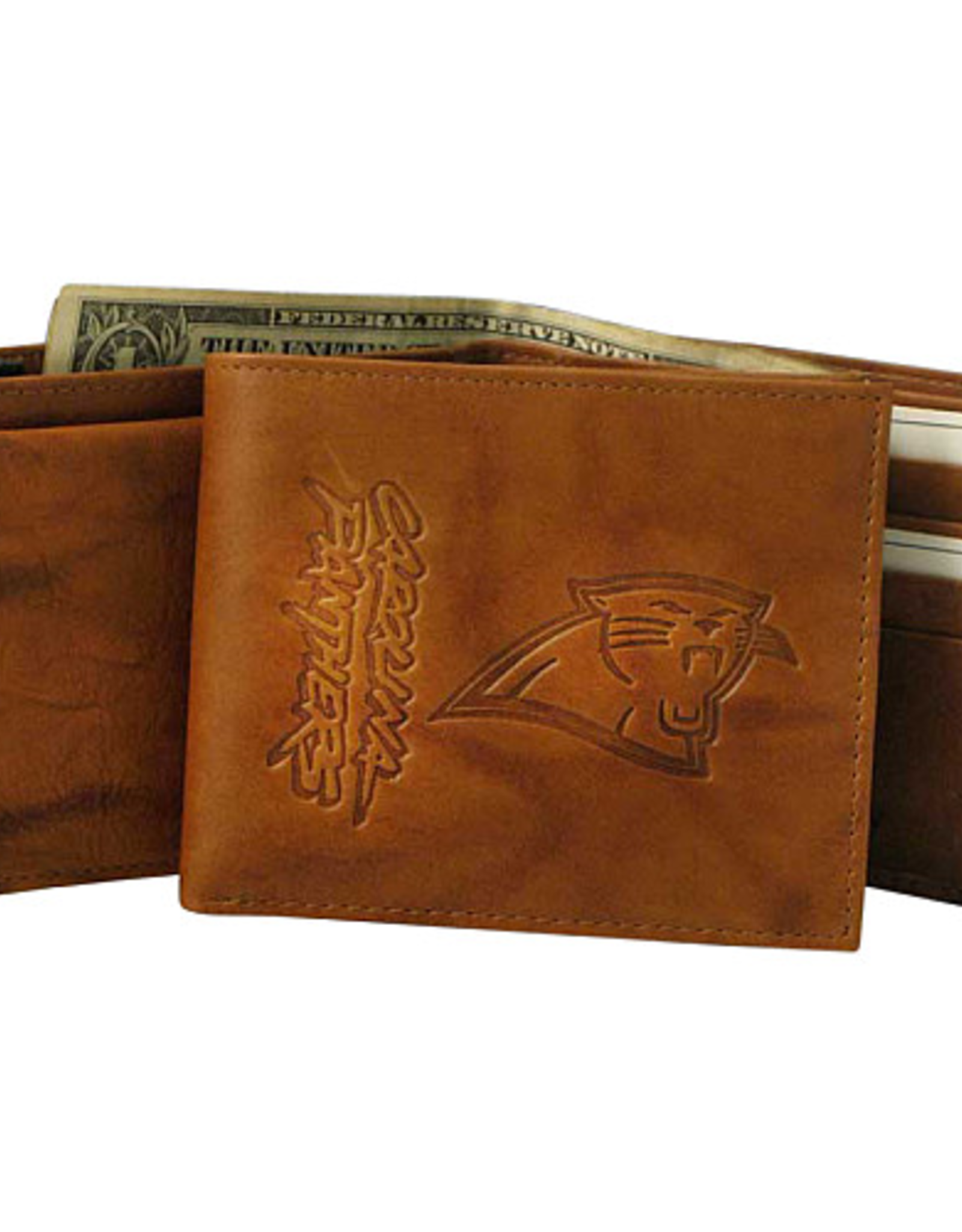 RICO INDUSTRIES Carolina Panthers Vintage Leather Billfold Wallet