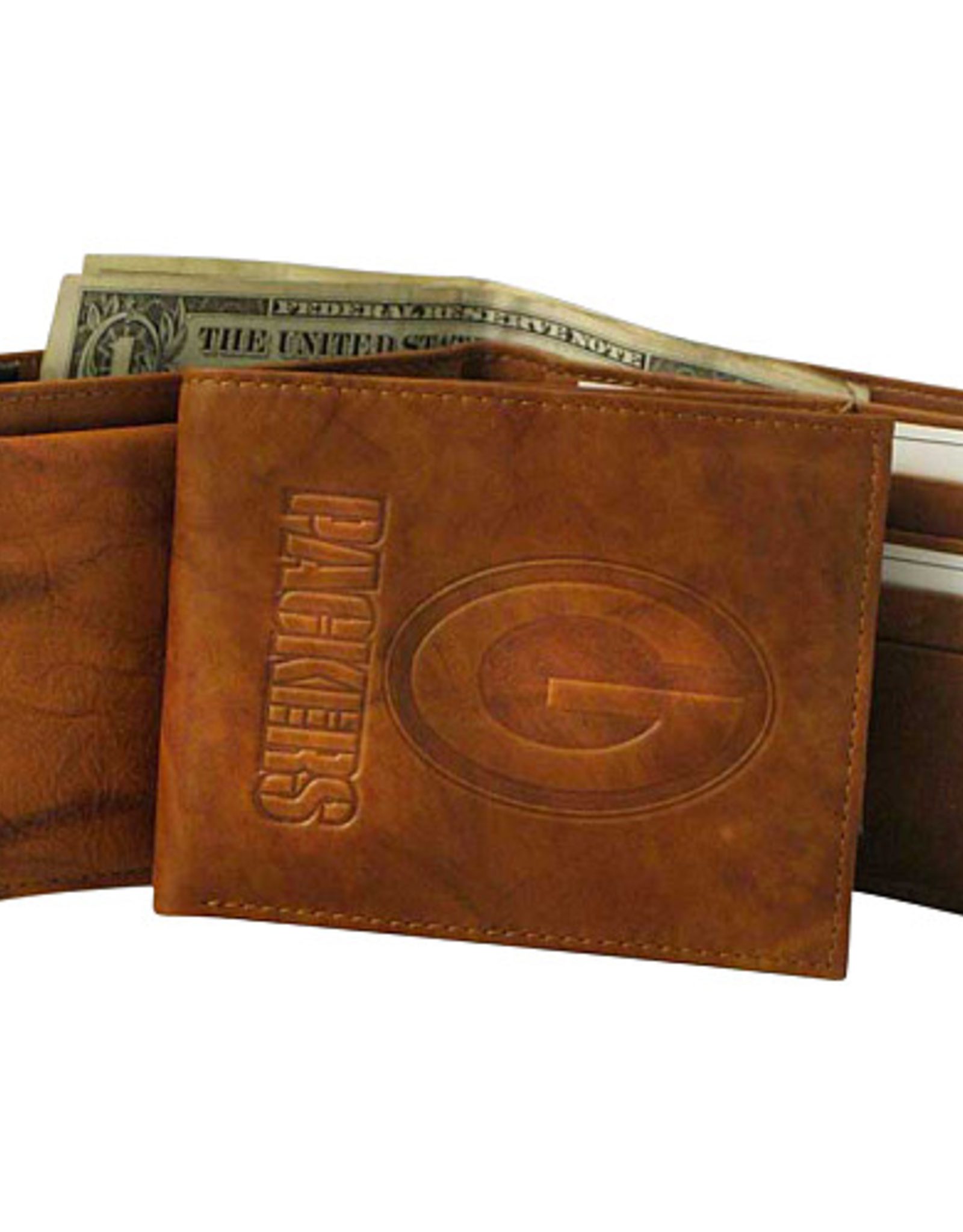 RICO INDUSTRIES Green Bay Packers Vintage Leather Billfold Wallet