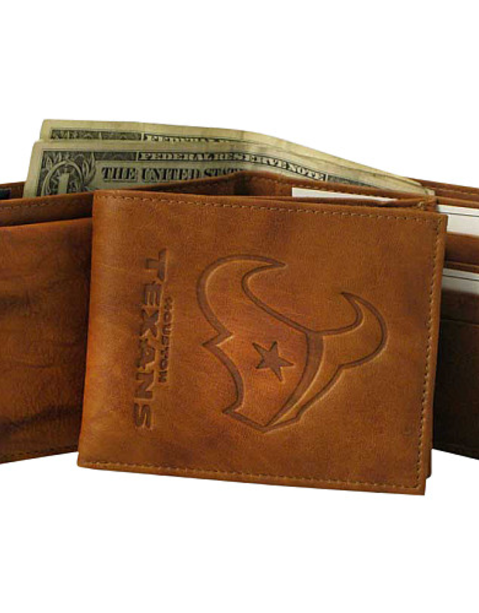 RICO INDUSTRIES Houston Texans Vintage Leather Billfold Wallet