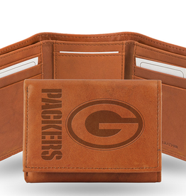 RICO INDUSTRIES Green Bay Packers Vintage Leather Trifold Wallet