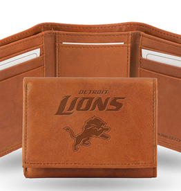 RICO INDUSTRIES Detriot Lions Vintage Leather Trifold Wallet