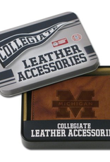 RICO INDUSTRIES Michigan Wolverines Vintage Leather Billfold Wallet