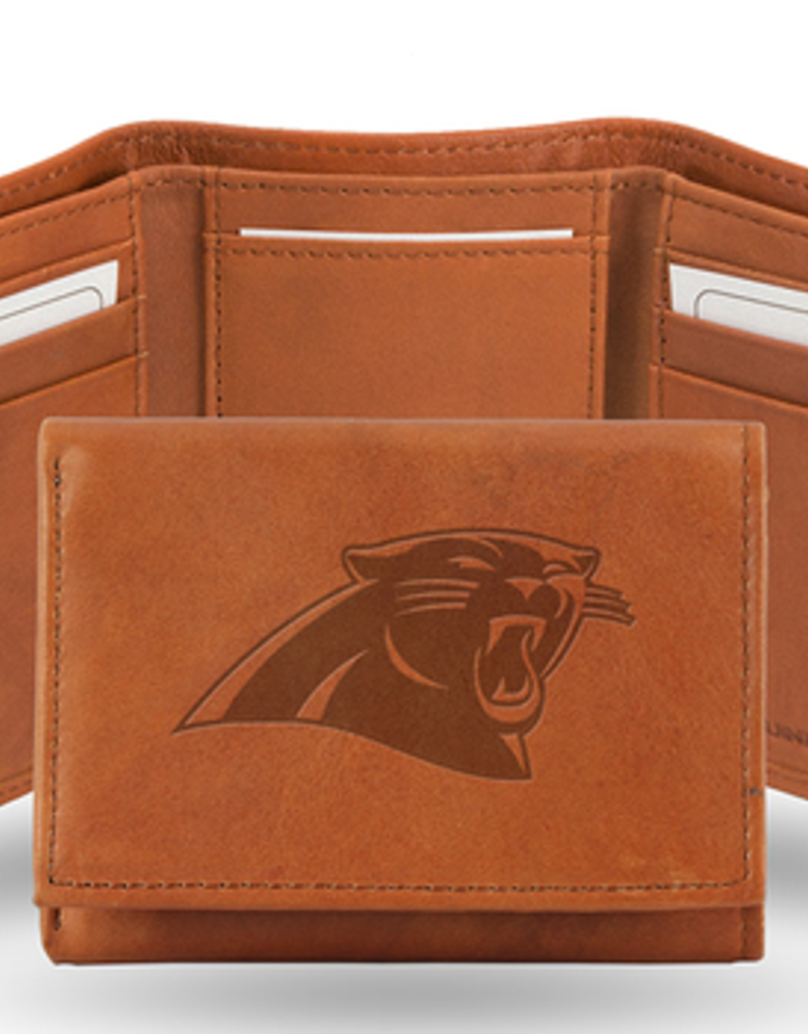 RICO INDUSTRIES Carolina Panthers Vintage Leather Trifold Wallet
