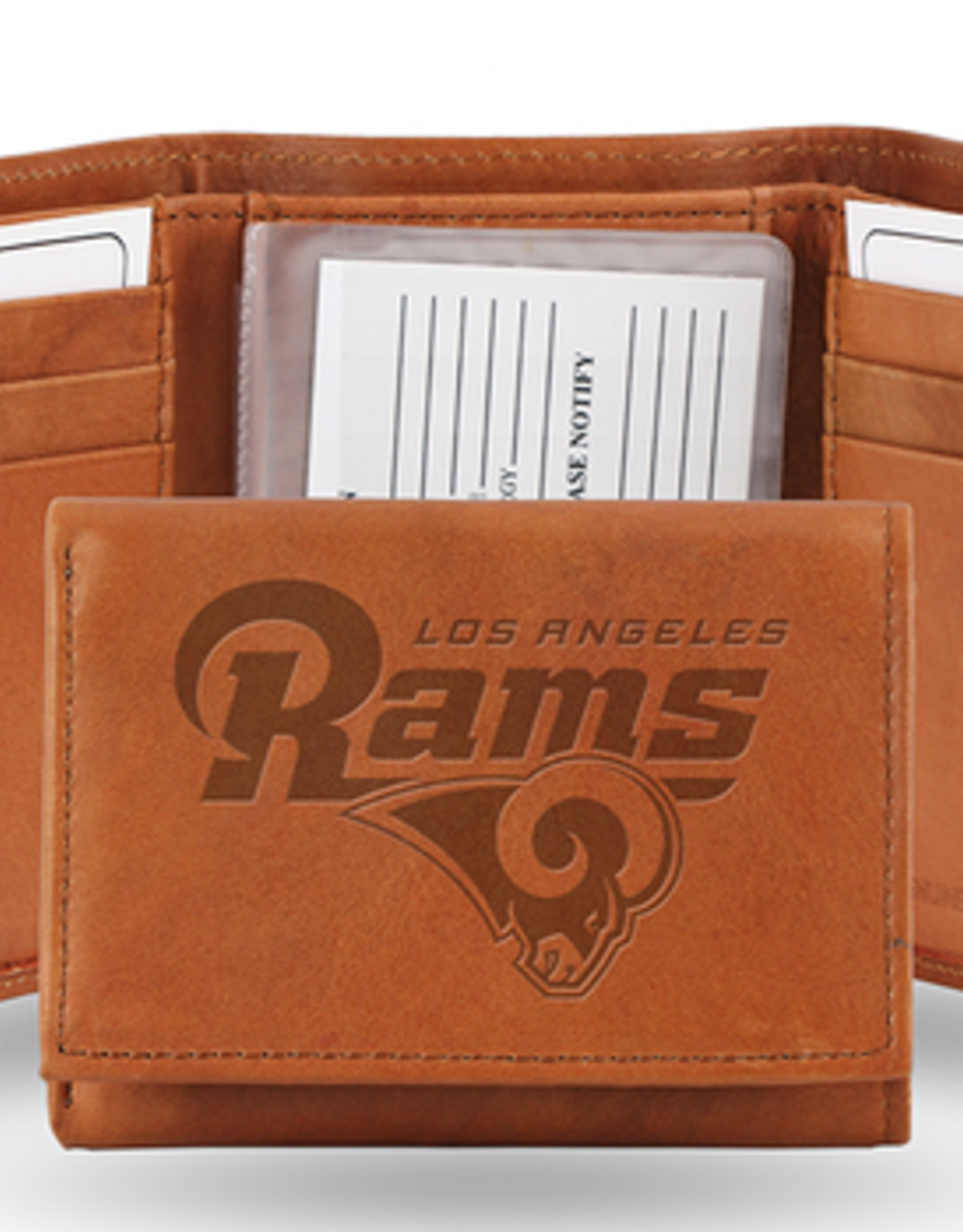 RICO INDUSTRIES Los Angeles Rams Vintage Leather Trifold Wallet
