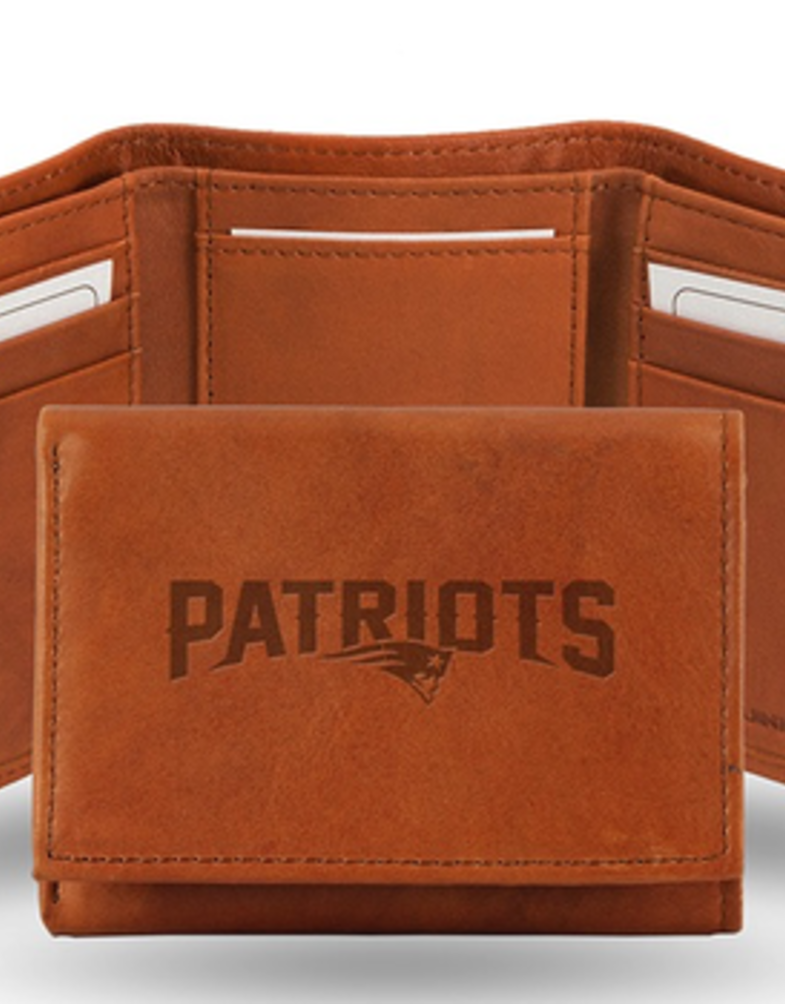 RICO INDUSTRIES New England Patriots Vintage Leather Trifold Wallet